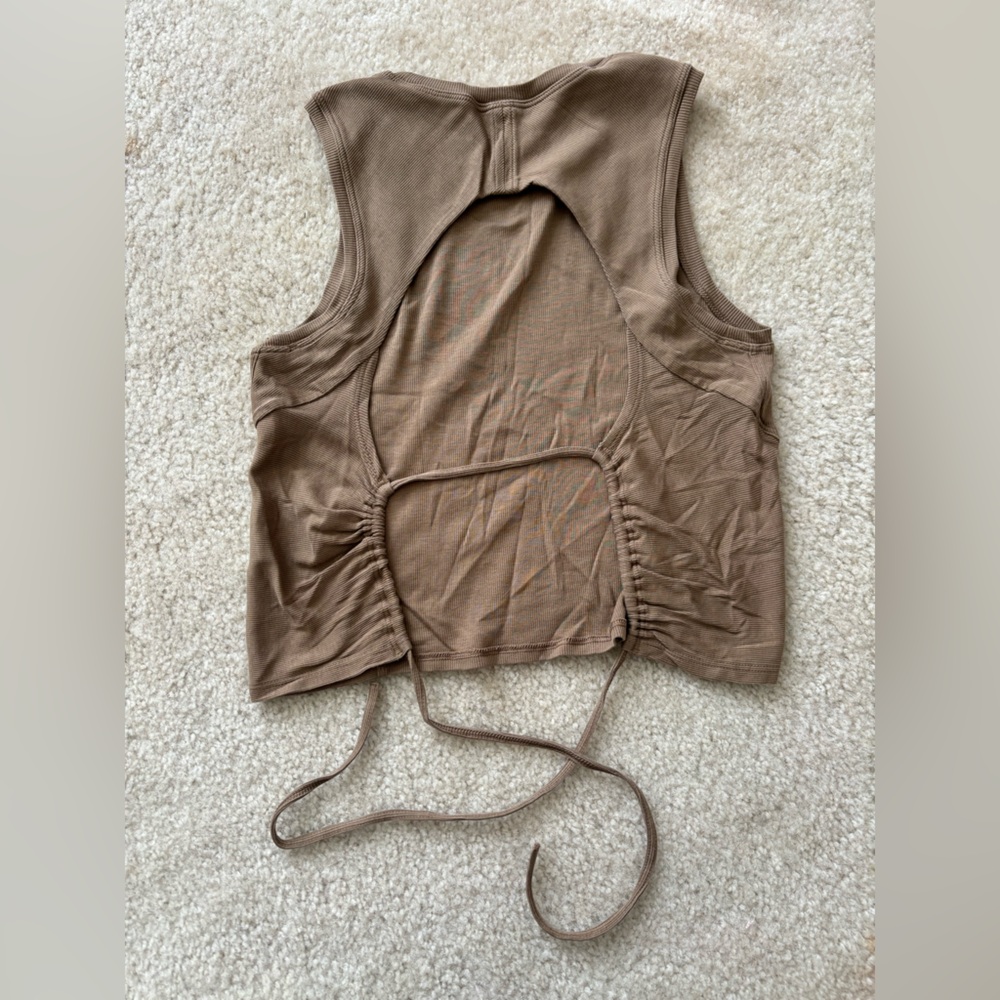 Lululemon Workout Brown Sleeveless Backless Workout Top